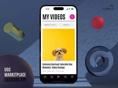 My Videos Media Feed in UGC Marketplace Mobile App for Creators app creators ios ios app ios app design ios app designer ios designer mobile mobile app mobile app design mobile app designer mobile design mobile designer social app social feed social media ugc video app video feed videos