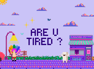 Are u Tired ? - Pixel 3d animation design foryou ilustration mobile motion graphics pixel vector web