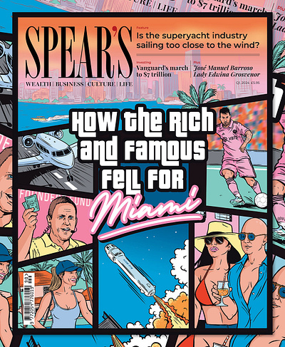 Miami Attraction X Cat Sims comic editorial magazine cover miami money