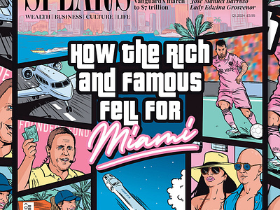 Miami Attraction X Cat Sims comic editorial magazine cover miami money