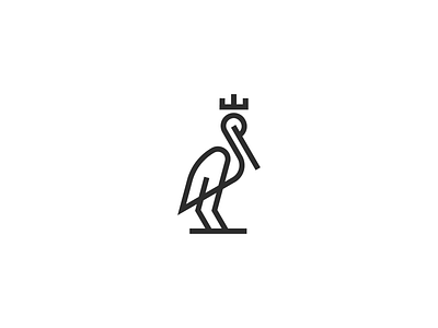 Pelican Logo branding crown identity king leader logo minimalist modern pelican simple