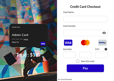Credit Card Payment Page design figma graphic design ui uiux ux