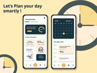 Plan Your Day Like a Pro ! figma taskmanagement timemanagement ui ux