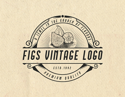 Figs Vintage Logo With Hand Drawn Style badge design badge logo badge logo design badges branding design figs figs logo food logo fruit fruit logo graphic design hand drawn logo illustration logo logo design vector vintage food vintage logo