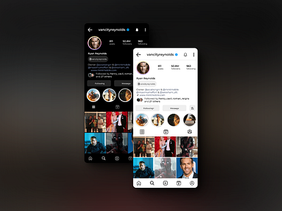 Instagram Profile UI Clone app design design figma graphic design ui