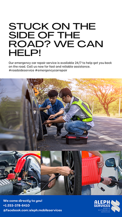 Promotional Advertisement for a Roadside Assistance Company adobe branding design graphic graphic design illustrator logo photoshop typography ui ux vector