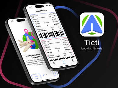 Ticti | Flight Ticket Booking App app application booking branding figma flight graphic design ios iphone logo style ticket travel ui ux