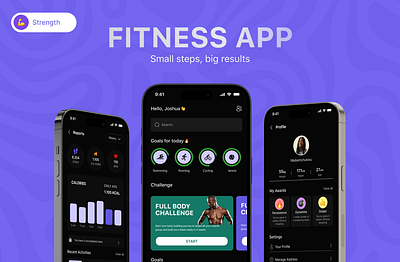 Fitness Tracker Mobile App analytics community ui design dark mode fitness app health tracker mobile app design profile ui design tracker ui