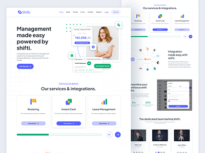 Task Management SaaS Landing Page b2b business crm crm system employee employees home page landing page product design saas saas landing page saas website shifti task task management task manager ui design uiux web design