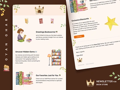 Newsletter For Book Store - Web Version book design dribbble gmail graphic design illustration library newsletter store ui ux vector website