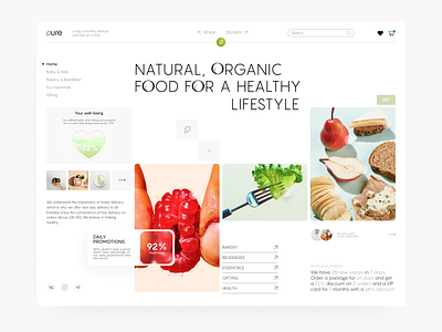 Website for catering to Organic & Natural food products design digital graphic design ui web website