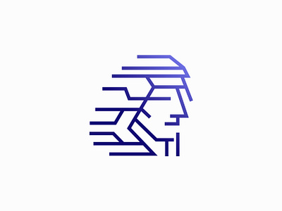 Arabian Artificial Intelligence Logo abuzayd ai circuit design face head human icon identity line logo man modern sale symbol tech technology