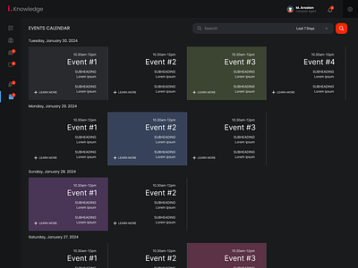 Event Calendar calendar dark design ui web