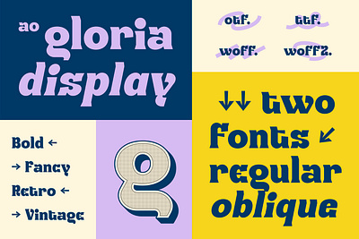 AO Gloria Display Font display font graphic design retro type design typeface typography vontage