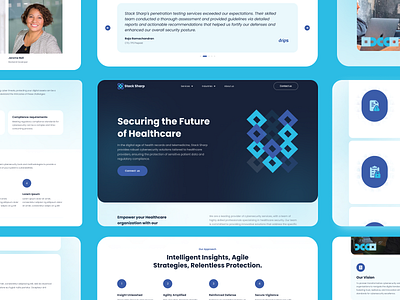 Website design for cyber security company - Stacksharp blue cyber security landing minimal modern ui unique ux web design website