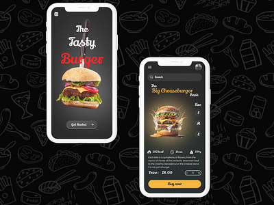 Burger mobile app for UI design branding design logo ui ux vector