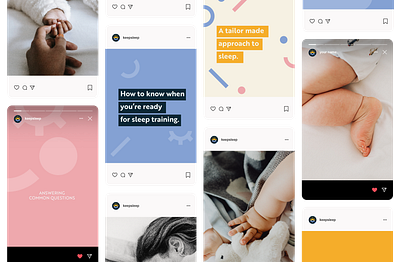 Visual identity + social media design for baby sleep consultant. baby branding baby sleep consultant branding branding design social media design visual identity