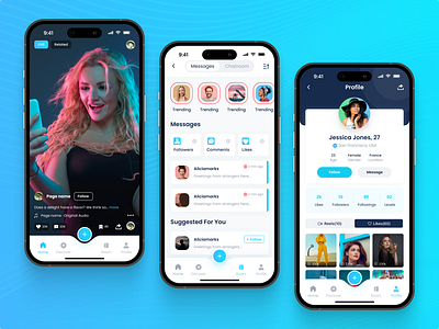 Tik Tok App Redesign - Social App app app design design figma graphic design mobile app mobile design mobile ui design product design smartphone social social app social app ui software design tiktok ui ui ux userexperience userinterface ux