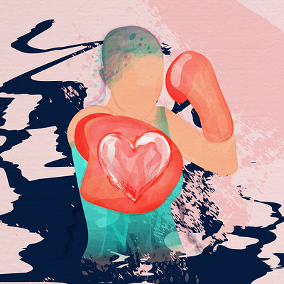 Boxing Woman. Digital Wotercolor. boxing boxingwoman digital art girlpower illustration vector watercolor