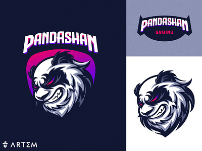 PANDASHAN gaming Mascot logo rebrand art3m art3m studios artem badass branding creation esports logo gaming logo graphic design illustration logo logo design mascot logo original panda pandashan rebrand rebranding twitch youtube