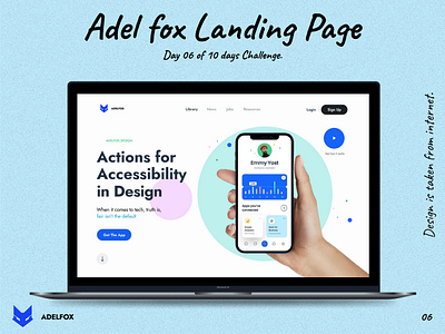 Adelfox Landing Page Ui/ Recreated app branding dailyui design graphic design illustration learning logo typography ui