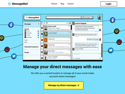 Hero - MessageMail graphic design landing ui