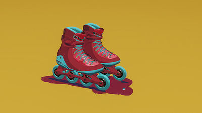 Skates 3d animation graphic design