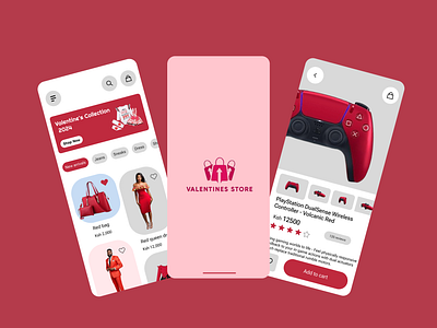 Valentine store collection mobile UI design ecommerce majasociet mobile ui ux valentine