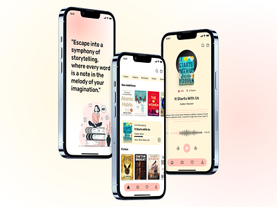 Audio Book App app app design audio audio app audio book app audio novels audiobook book design ios ios app ios ui mobile mobile app novels ui uiux