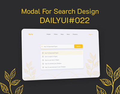 Modal For Search Design- DailyUI Day022 dailyui dailyui022 dailyui022searchdesign dailyuichallenge design figma graphic design landingpage product design uiux user interface