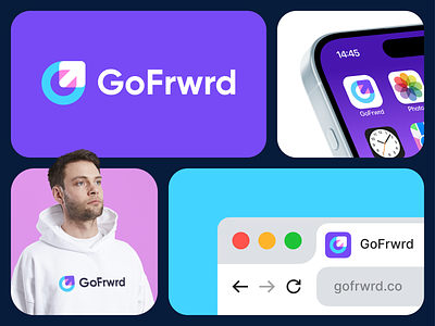 GoFrwrd logo concept pt.2 app arrow brand branding challenge community connection flow growth icon identity logo logodesign management manager phone platform skills symbol users
