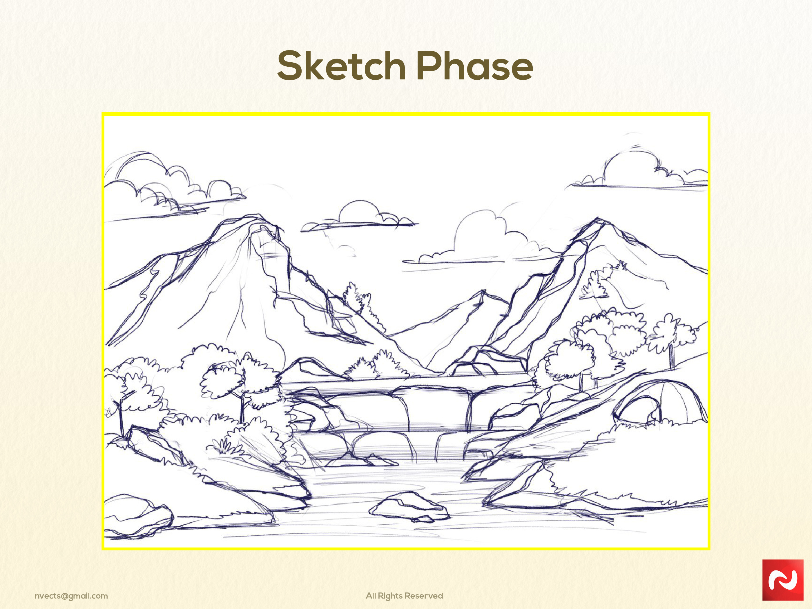 Example of Colorful Vector Landscape Illustration