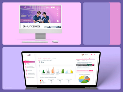 UI Design for Graduate Website clean cms easy grad graduation pink purple school statistics ui ux website