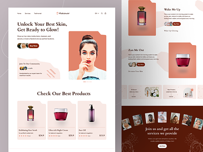 Beauty Product - E-Commerce Website beauty beauty care beauty product beauty saloon cosmetics cosmetics web e commerce app ecommerce ecommerce website haircare landing page personal care shopping app skin skincare typography ui ux design visual design web design website design