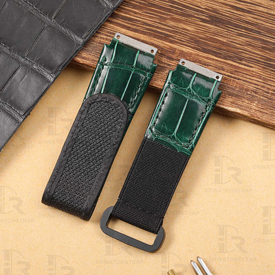 Custom alligator leather Velcro watch straps for Richard Mille drwatchstrap richard mille leather straps