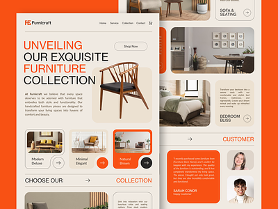Furnicraft Visual Identity & Landing Page Case Study branding design furniture graphic design landing page logo ui ux visual identity web