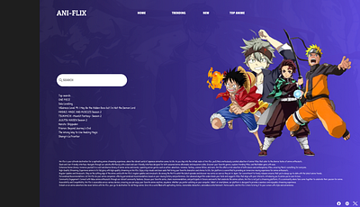 ANIME WEB UI 3d animation anime app branding design graphic design illustration logo motion graphics typography ui ux vector