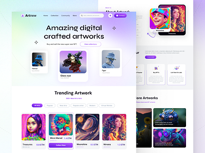 Artnew NFT ✦ Website UI Design artnew website artwork branding design figma graphic design logo nft nft website product design software design ui ui ux userexperience userinterface ux web app website design website ui