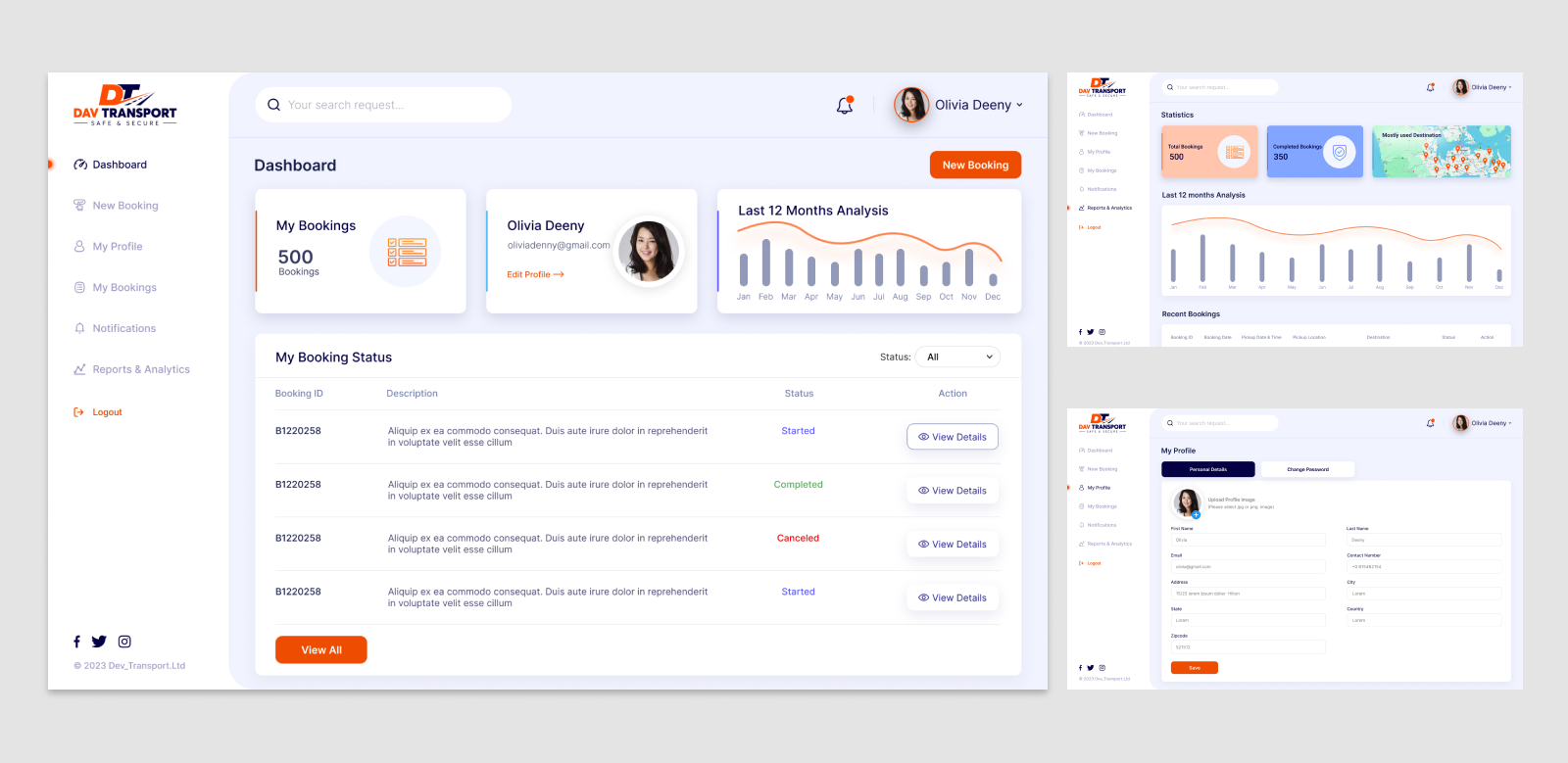 Transport Management Web Application branding minimal uiux web application