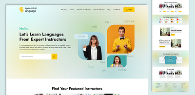 Language Learning Website. branding minimal uiux web