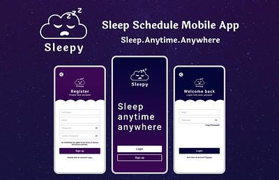 Sleepy app - Login Page app branding design logo ui