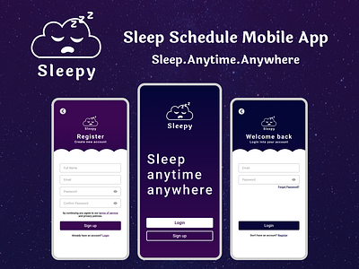 Sleepy app - Login Page app branding design logo ui