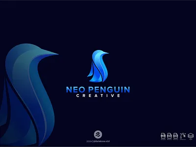 Penguin logo animal branding colorful graphic design illustration logo logodesign logoinspiration neon penguin vector