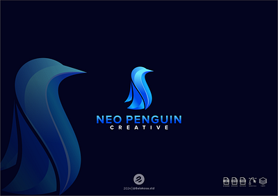 Penguin logo animal branding colorful graphic design illustration logo logodesign logoinspiration neon penguin vector