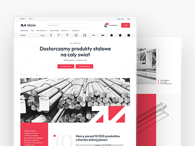 Webstie concept desktop industry minimalistic modern steel web web design website