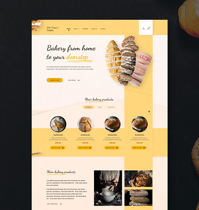 Lila's Organic Delights Bakery website bra design product design ui uiux design ux ux research webdesign