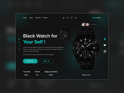 Watch Ecommerce Web UI Design company website design figma uiux figma website herosection landing page design ui web design web ui design website website design