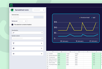 Spreadsheet integration - alternative data analysis interaction design product design spreadsheet ui