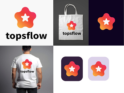 Topsflow Logo Brand, Modern Branding Logo Design branding design branding identity business logo company logo logo branding logo business cad logo business company logo clothing logo colorful logo corporate logo crative logo design logo gradient logo graphics logo identity logo mark design logo mok up logo technology logo wallpeper