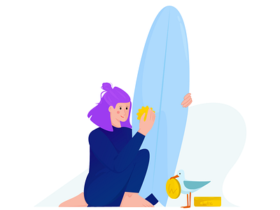 Surf girl adobe illustrator illustration surfgirl surfing ui vector